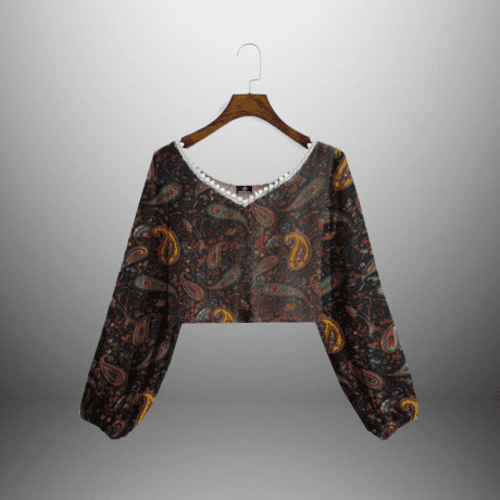 Paisley Printed Regular Crop-Top-RCT131